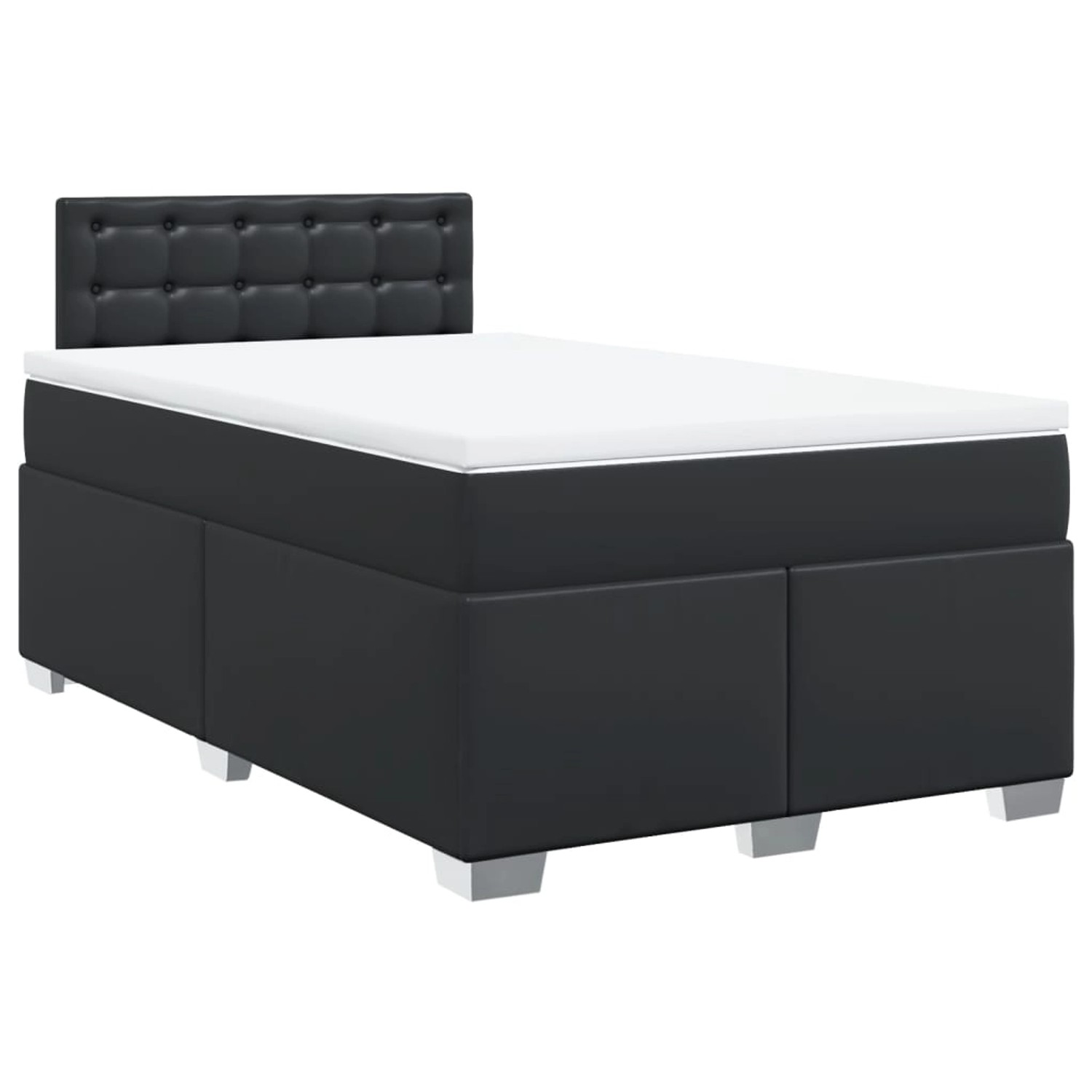 vidaXL Boxspringbett, Boxspringbett mit Matratze Schwarz 120x190 cm Kunstle günstig online kaufen