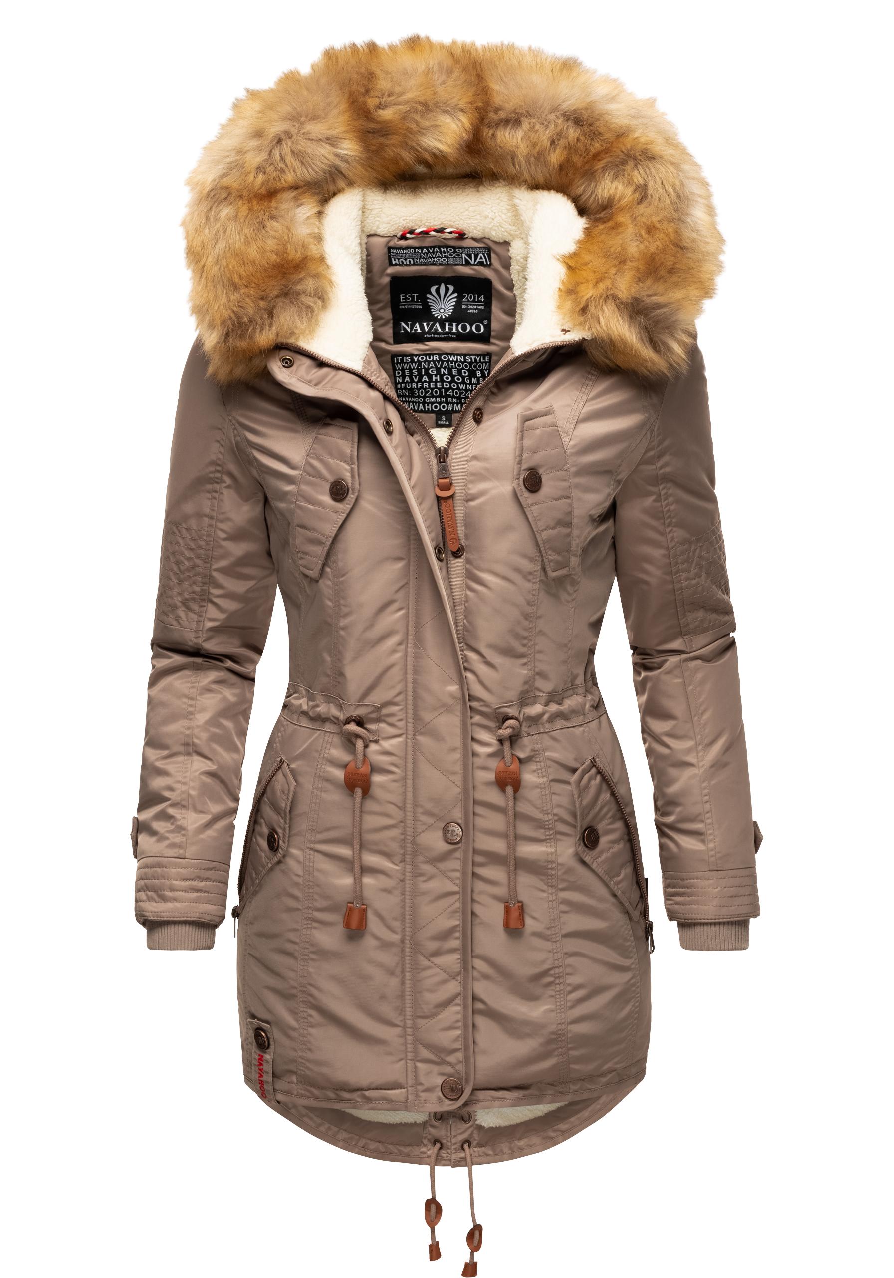 Navahoo Wintermantel "La Viva", hochwertiger Winterparka mit großem Kunstfe günstig online kaufen