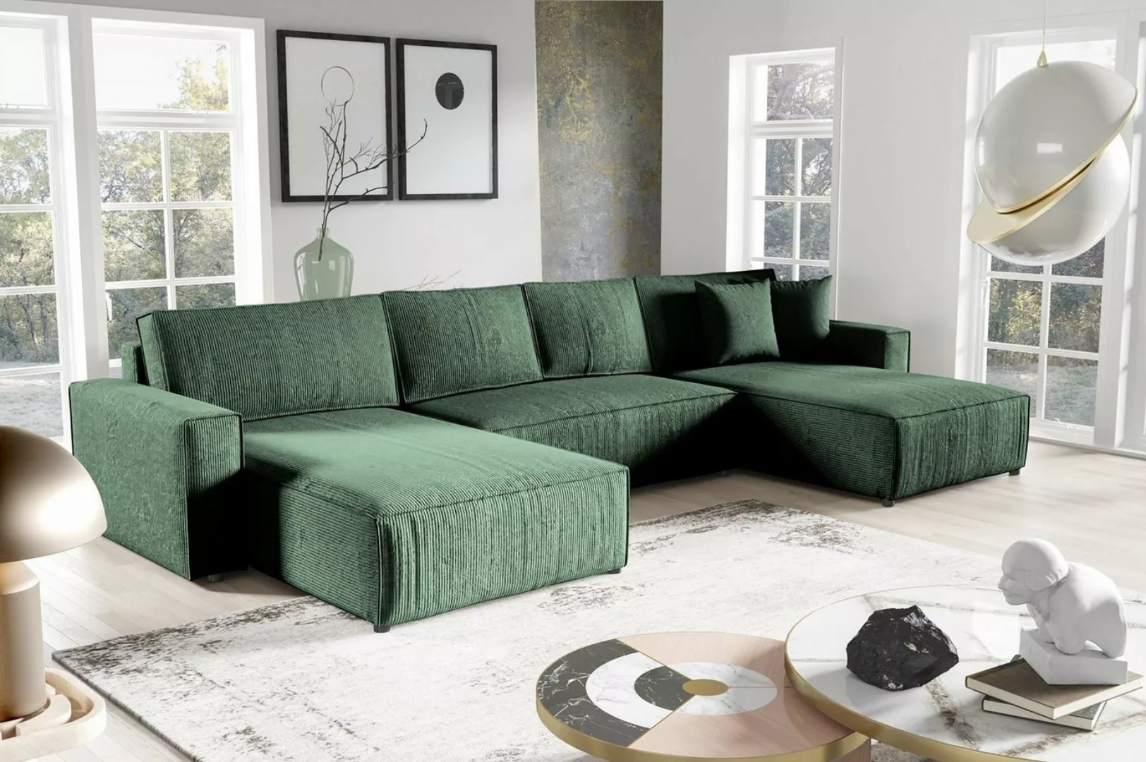 Beautysofa Ecksofa Parys U, mit Schlaffunktion, Bettkasten, u-förmig Ecke, günstig online kaufen