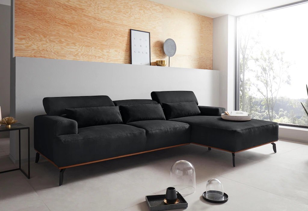 Places of Style Ecksofa "Carlo L-Form", Kopfteilverstellung günstig online kaufen