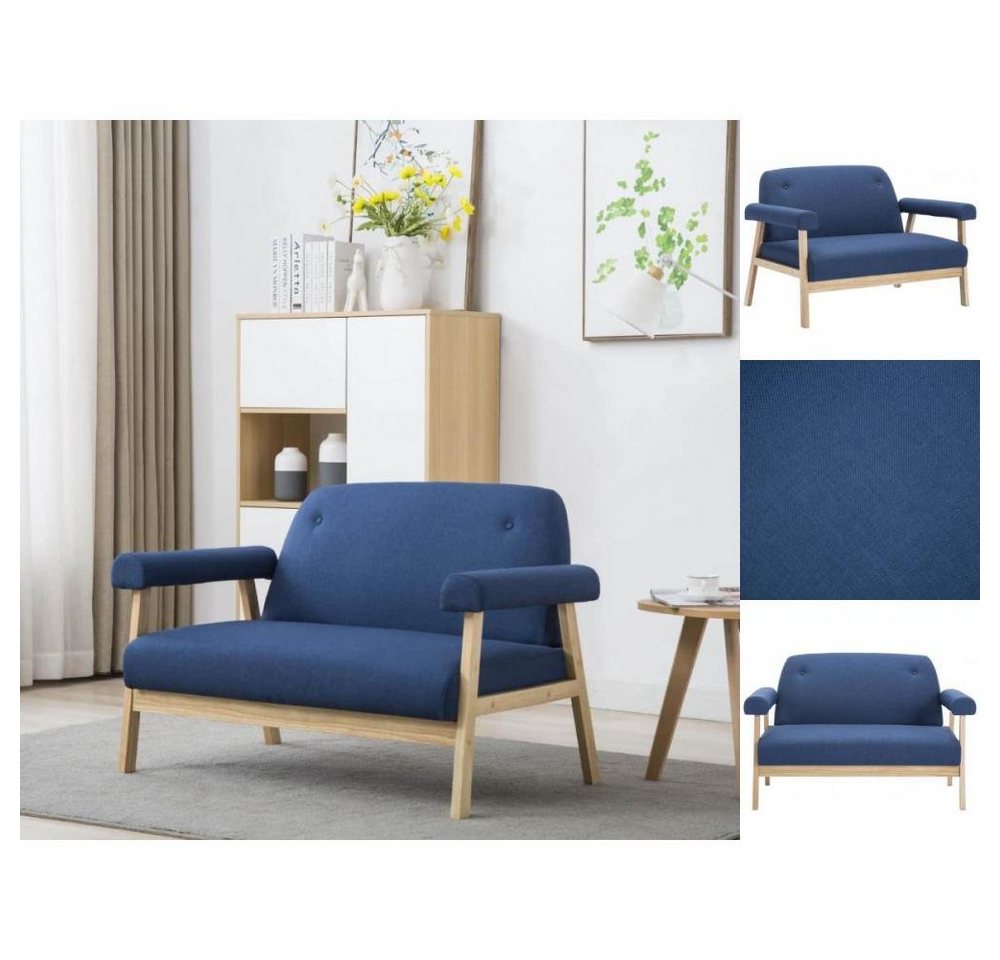 vidaXL Sofa 2-Sitzer-Sofa Stoff Blau Couch günstig online kaufen