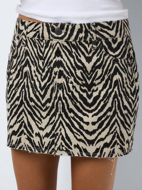 Noisy may Sommerrock Kurzer Zebraprint Rock Low Waist Denim Jeansrock 8353 günstig online kaufen