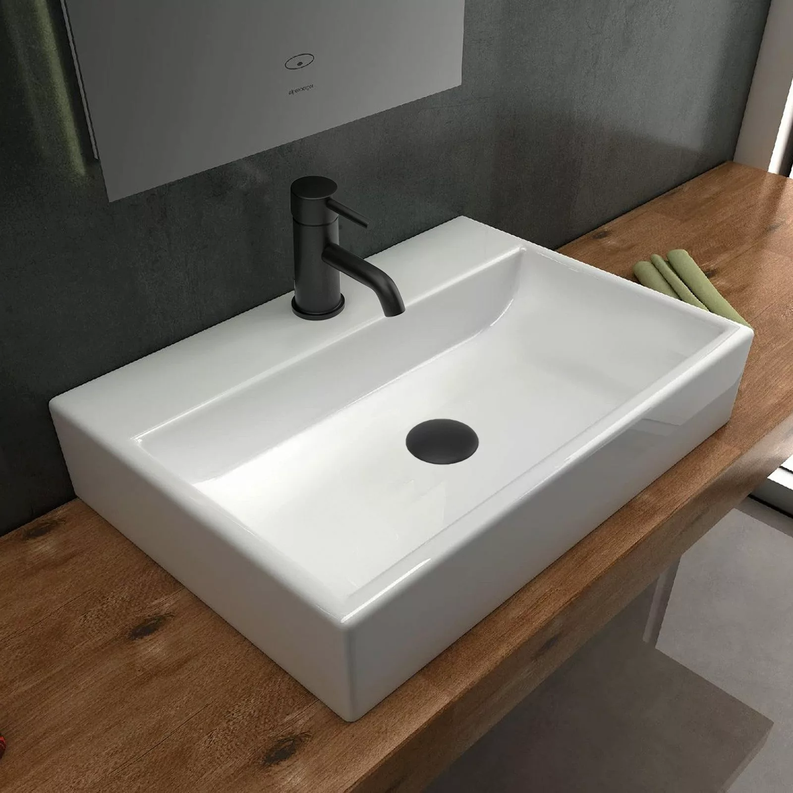 Alpenberger Waschbecken - Keramik Aufsatzwaschbecken Hängewaschbecken günstig online kaufen