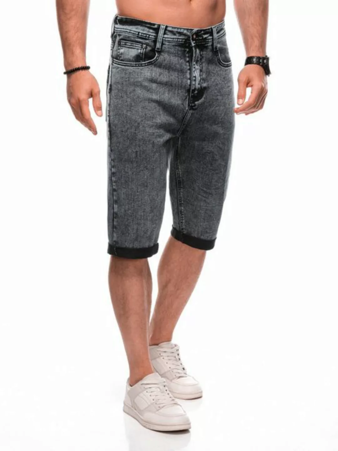 Edoti Jeansshorts Regular Fit Denim-Shorts für Männer günstig online kaufen