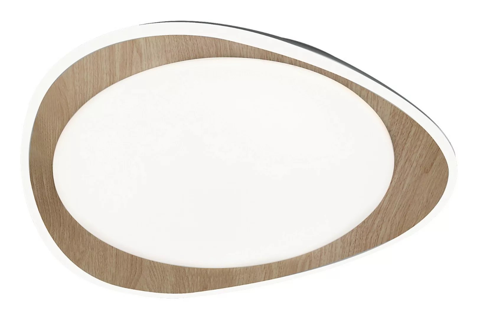 LED Deckenleuchte Holzfarben Weiß Ø 45 cm Tamino günstig online kaufen