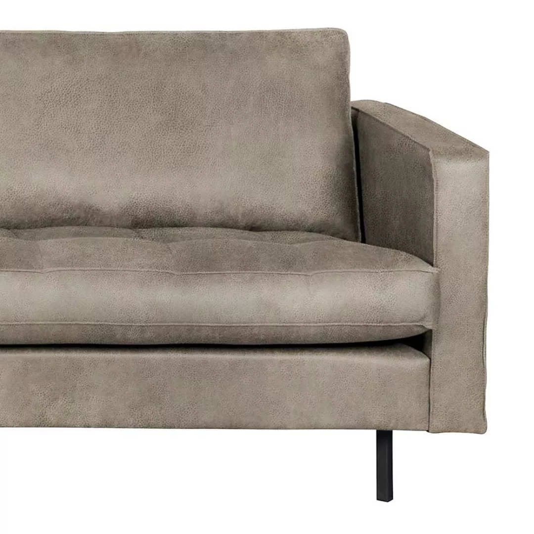 Dreisitzer Couch in Grau Kunstleder 275 cm breit günstig online kaufen