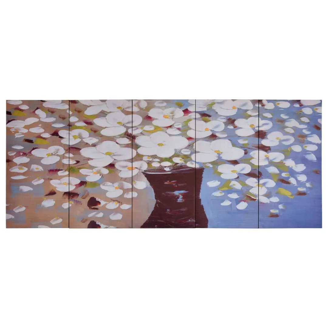 Leinwandbild-set Blumen In Vase Mehrfarbig 150×60 Cm günstig online kaufen