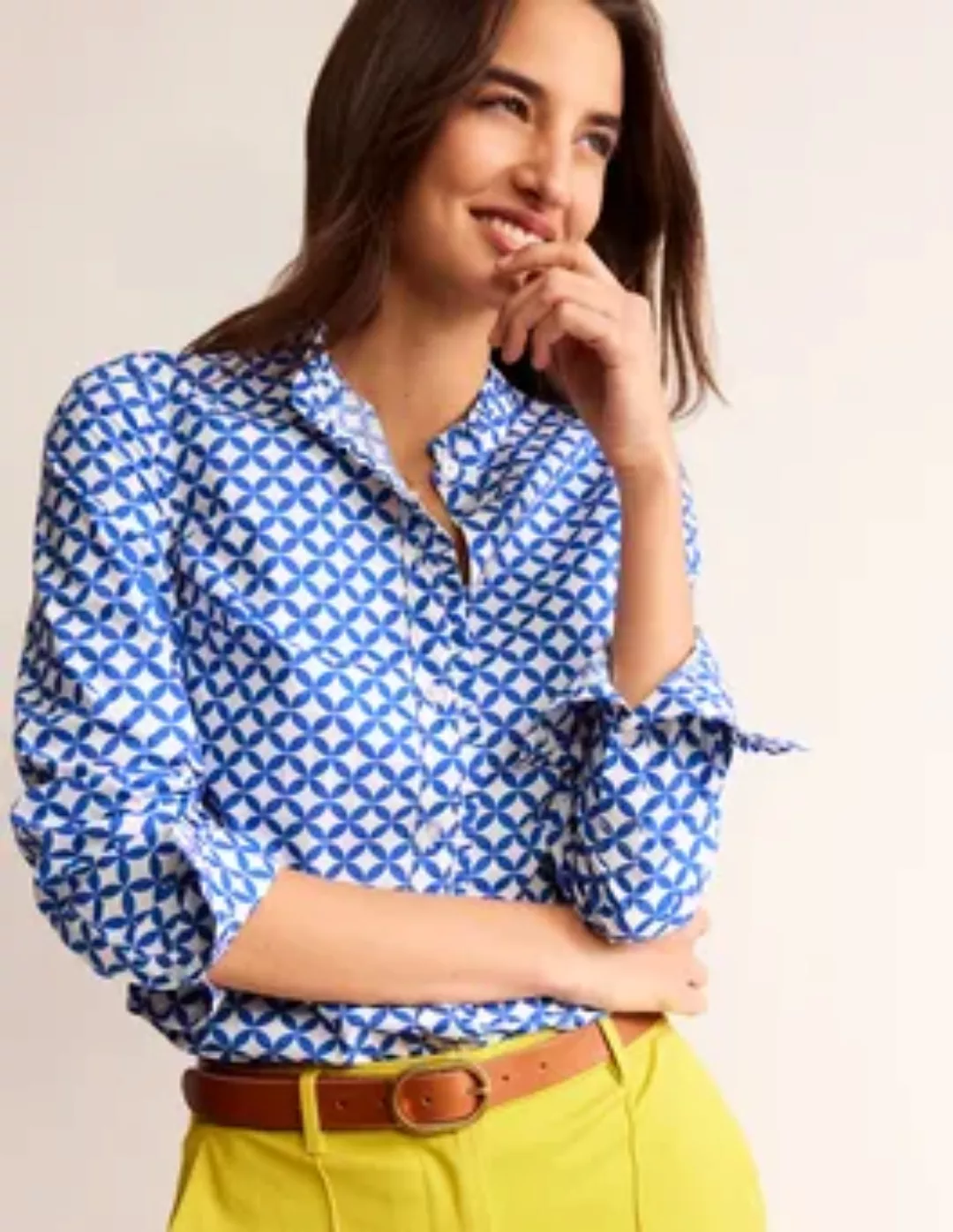 Phoebe Hemd aus Baumwolle Damen Boden, Blau, Diamond Terrace günstig online kaufen