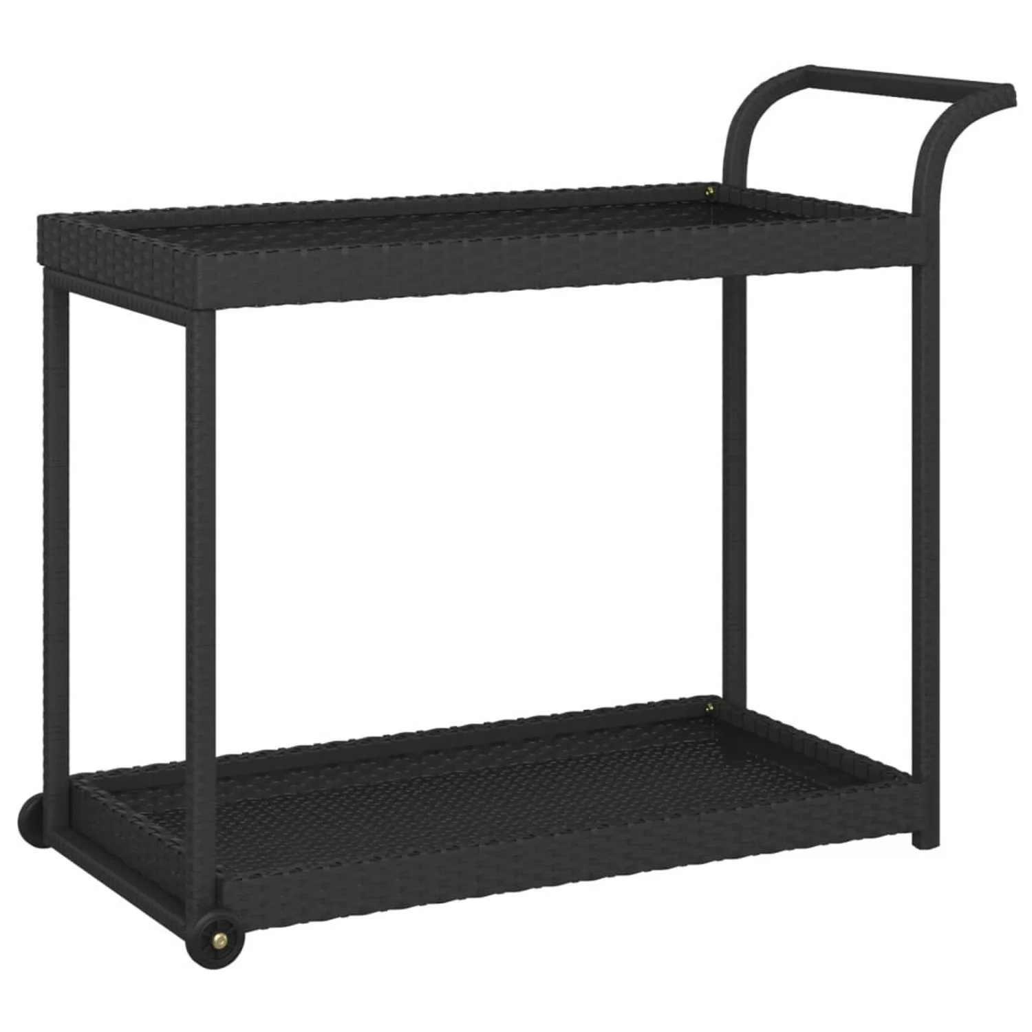 Barwagen Schwarz 100x45x83 Cm Poly Rattan günstig online kaufen