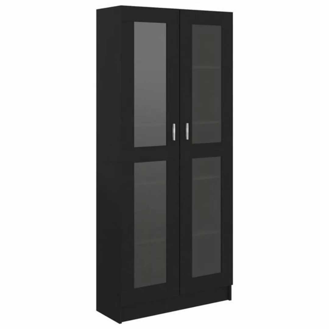 Vitrinenschrank Schwarz 82,5x30,5x185,5 Cm Spanplatte günstig online kaufen