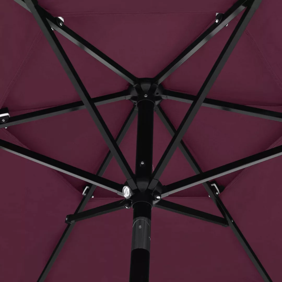 Sonnenschirm Mit Aluminium-mast 3-lagig Bordeauxrot 2,5 M günstig online kaufen