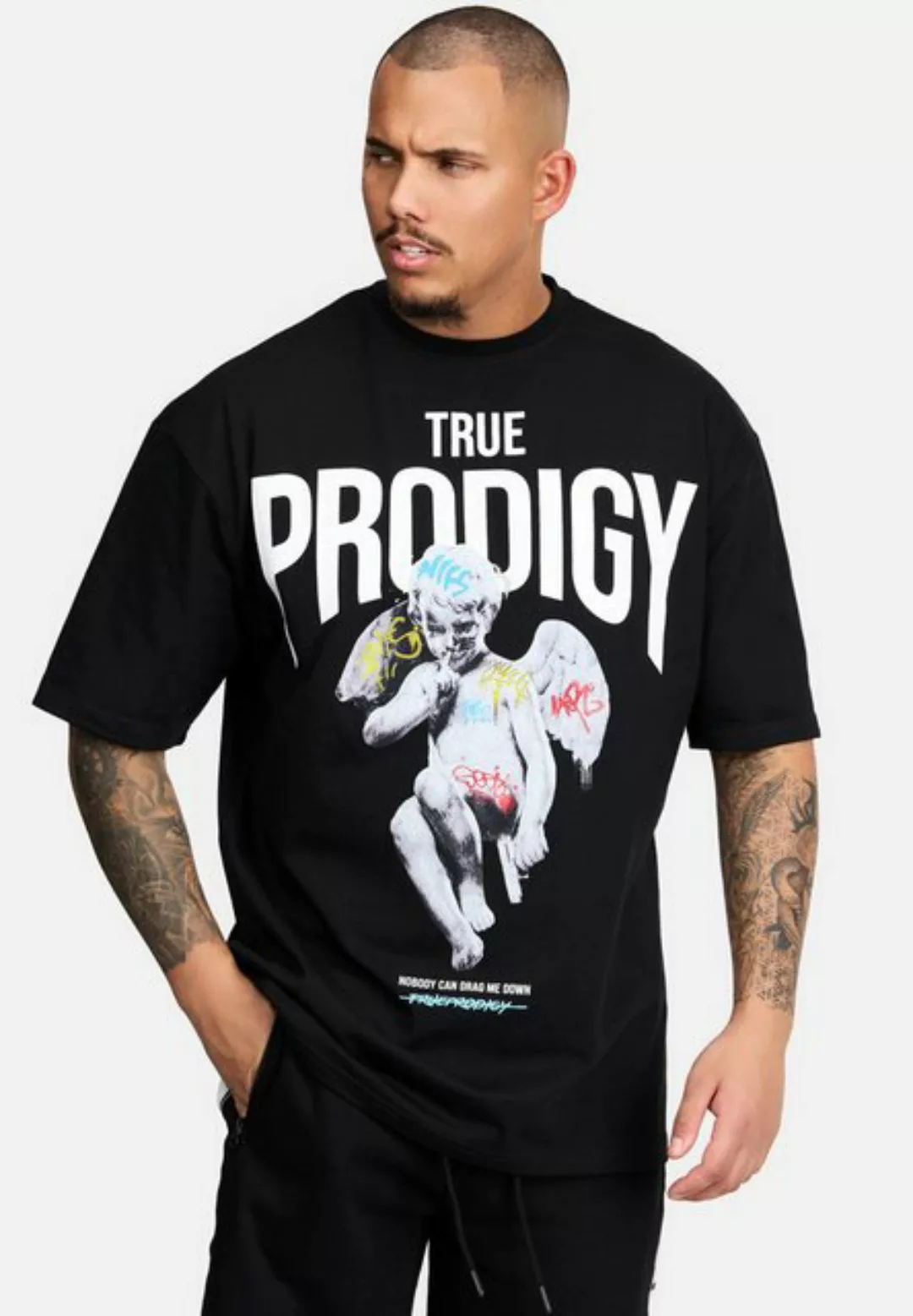 trueprodigy Oversize-Shirt Miles Logoprint Rundhals dicker Stoff günstig online kaufen