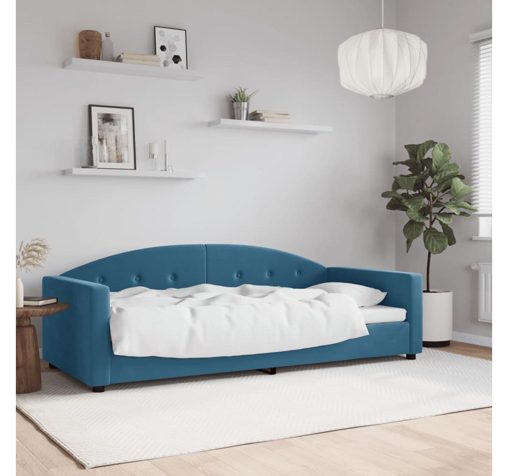 vidaXL Gästebett Tagesbett Blau 90x200 cm Samt Gästebett Gästecouch Gästeso günstig online kaufen