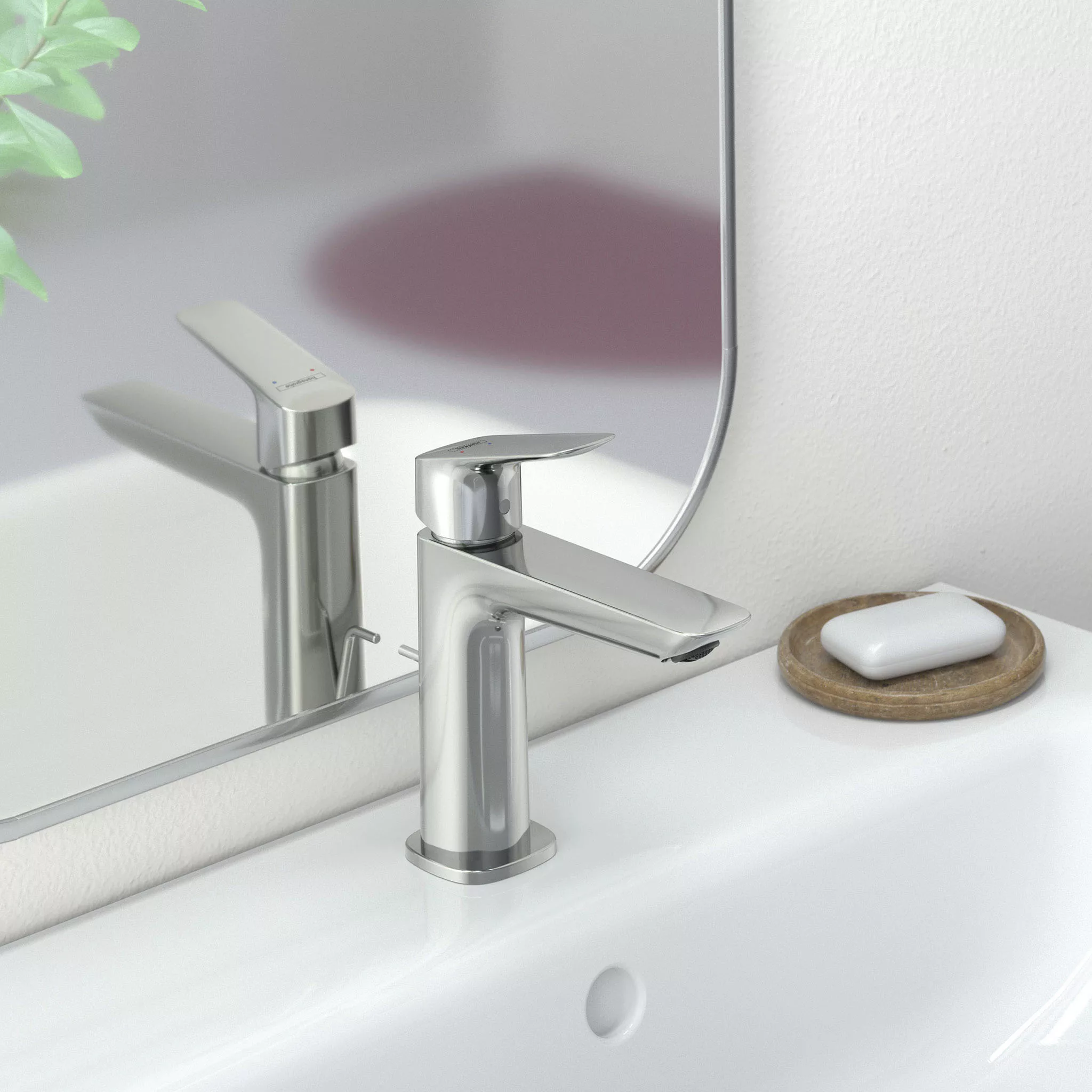 hansgrohe Waschtischarmatur »Logis«, 11cm, Fine mit Zugstangen-Ablaufgarnit günstig online kaufen