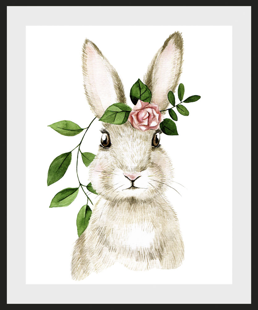 queence Bild "Akatosch", Hase-Hasen-Haustiere-Kunst-Ostern-Blumen, (1 St.), günstig online kaufen