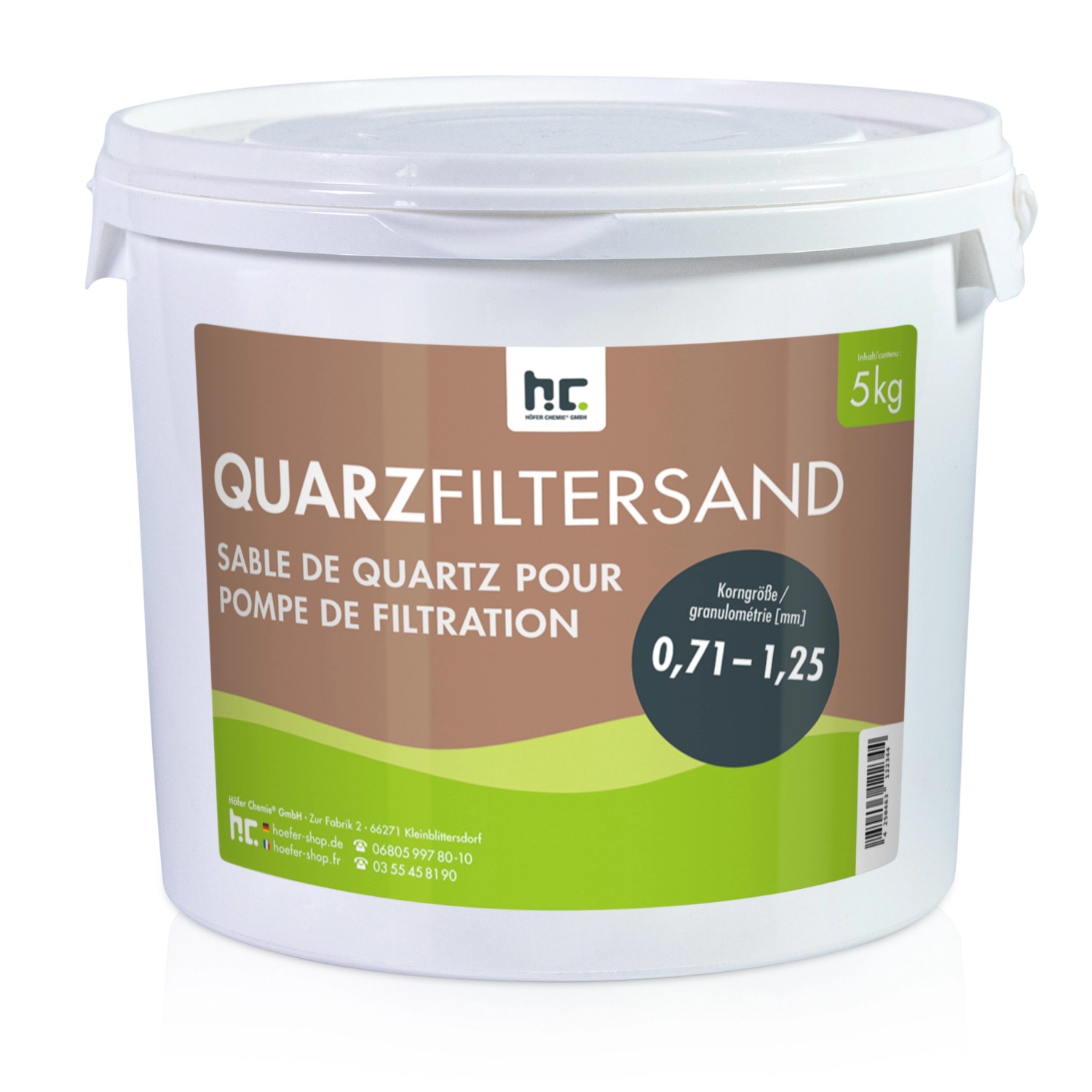 Höfer Chemie Premium Quarzsand Filtersand 0,71-1,25mm 5kg günstig online kaufen