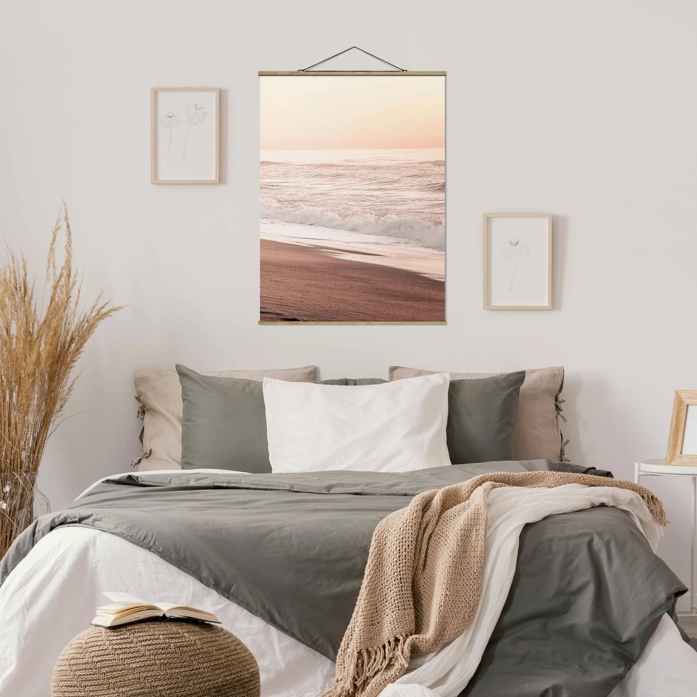 Stoffbild mit Posterleisten Kalifornien Sonnenuntergang günstig online kaufen