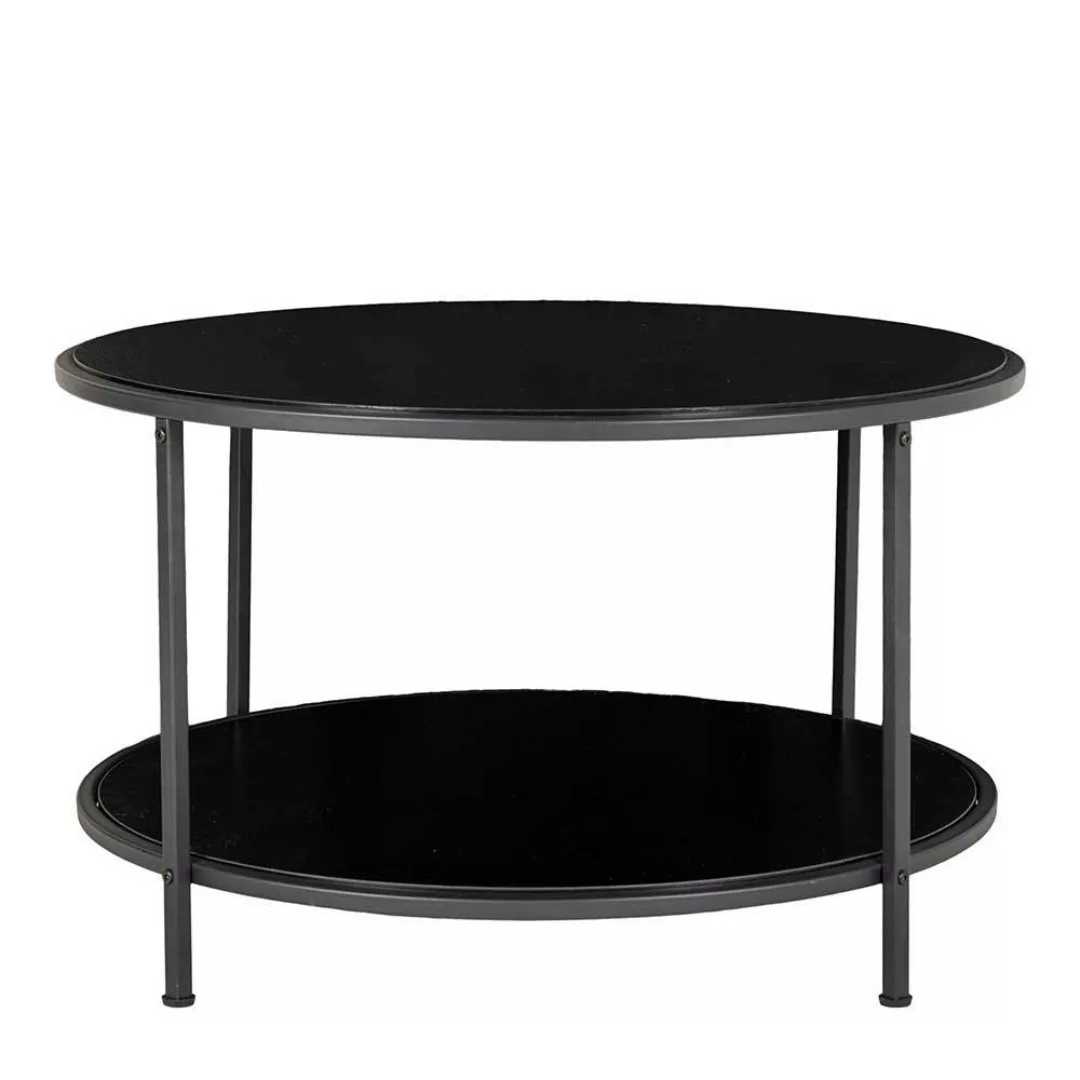 Schwarzer Coffee Table mit runder Tischplatte große Ablage günstig online kaufen