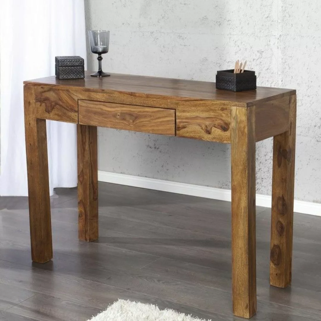 Schreibtisch AGRA mit Schublade Sheesham massiv Holz gewachst 100cm günstig online kaufen