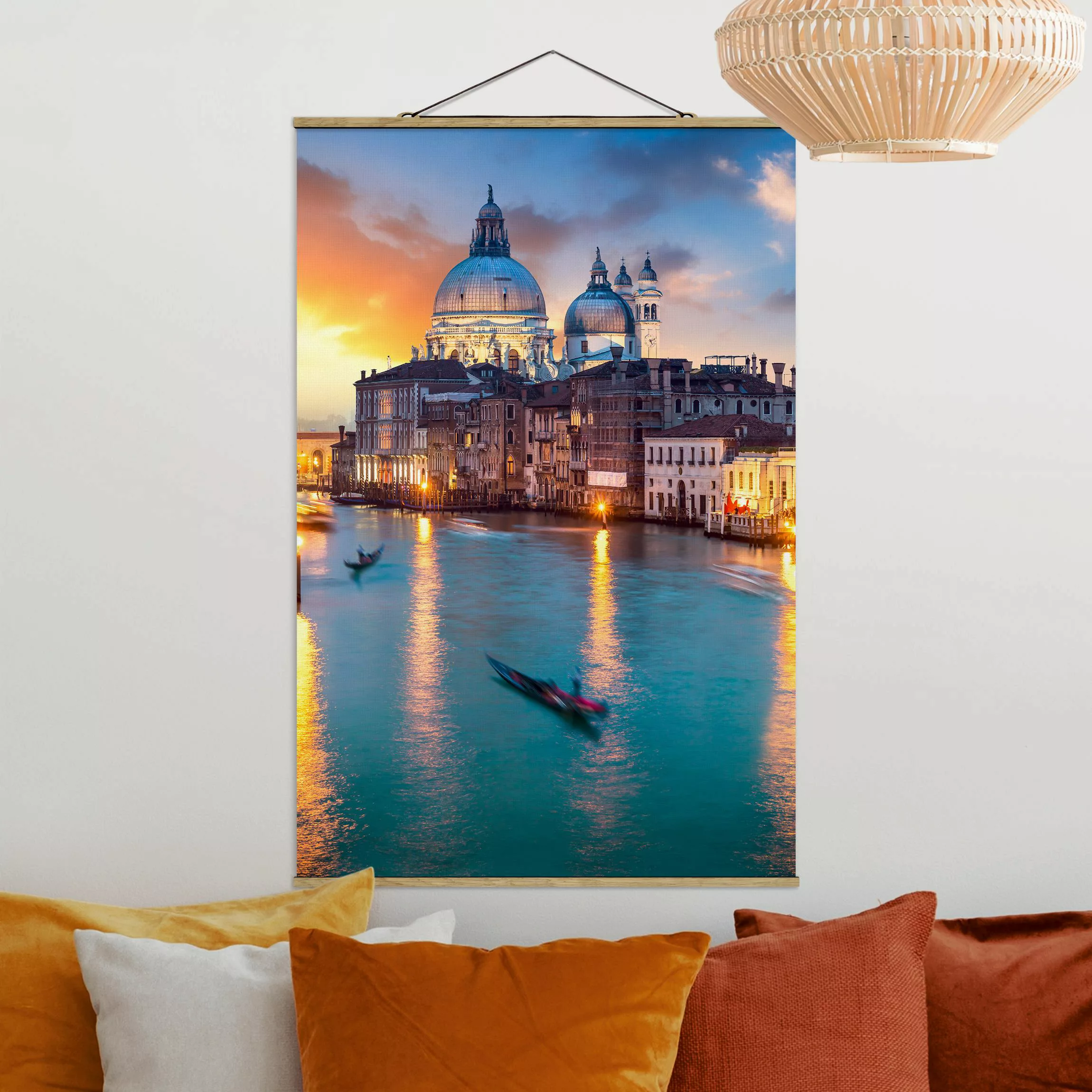 Stoffbild mit Posterleisten Sunset in Venice günstig online kaufen