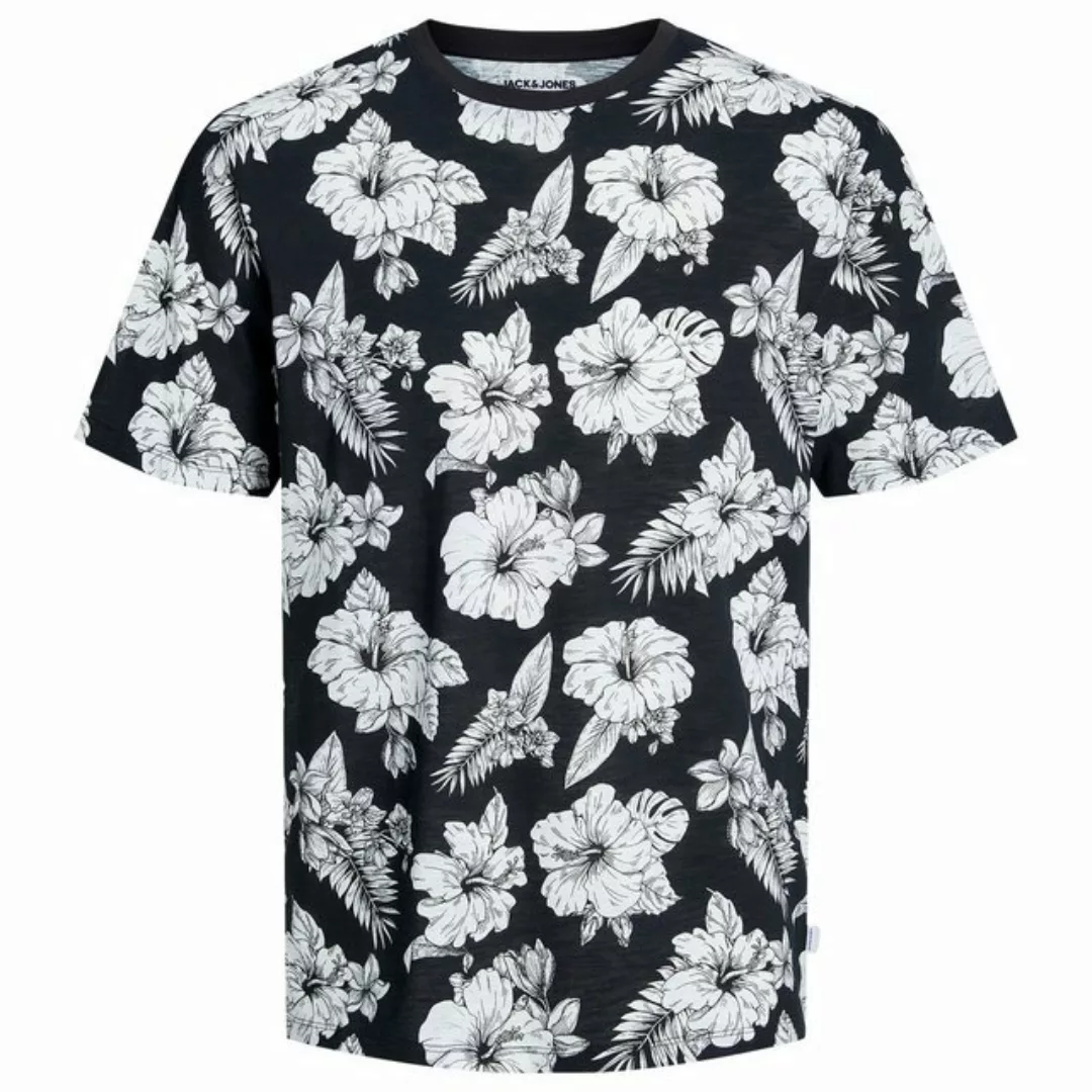 Jack & Jones Rundhalsshirt Jack&Jones T-Shirt XXL schwarz-weiß floral JJGUR günstig online kaufen