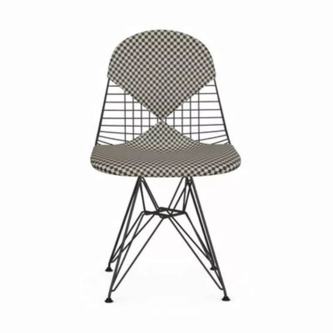 Stuhl Wire Chair DKR metall textil schwarz / Gepolstert - By Charles & Ray günstig online kaufen