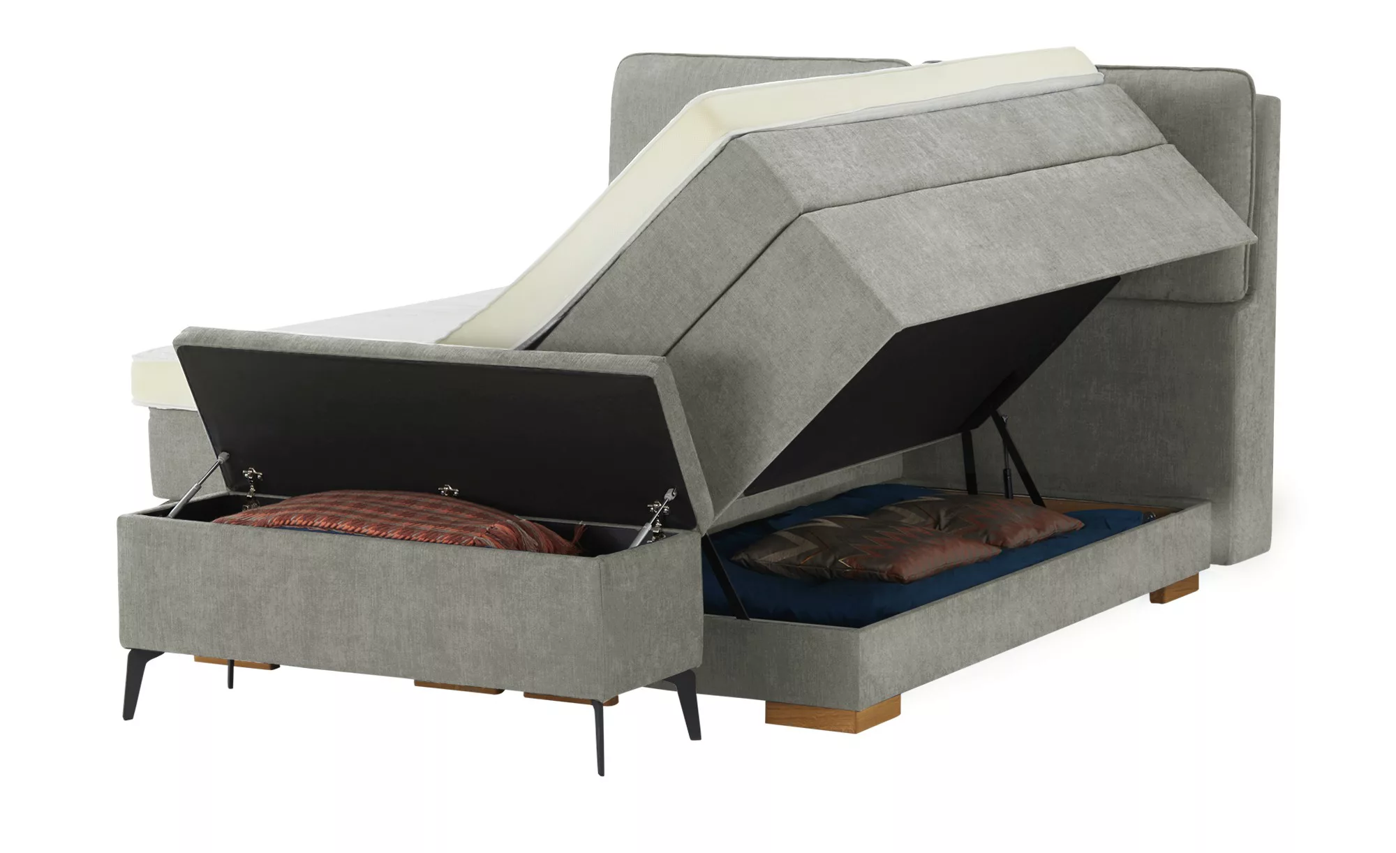 Wohnwert Boxspringbett mit Bettkasten Dormian Besta ¦ grau ¦ Maße (cm): B: günstig online kaufen