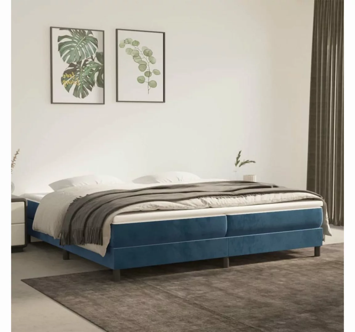 furnicato Bett Bettgestell Dunkelblau 200x200 cm Samt günstig online kaufen