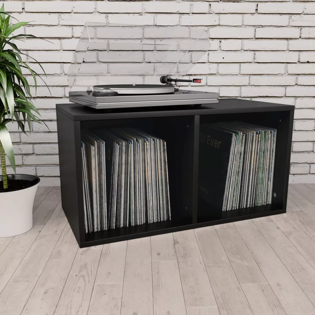 Schallplatten-aufbewahrungsbox Schwarz 71×34×36 Cm Spanplatte günstig online kaufen