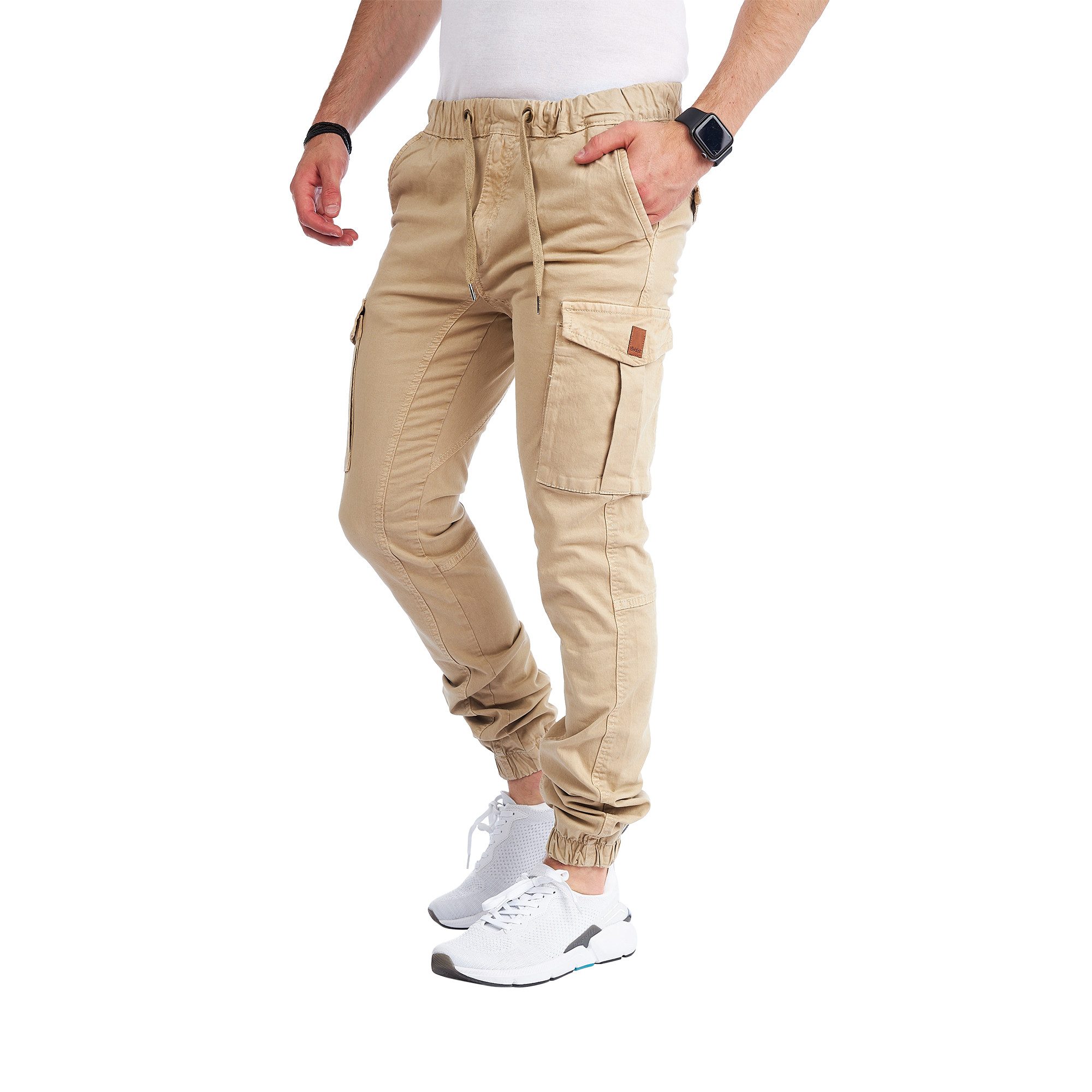 Styleko Chinohose Slim fit Cargohose Herren günstig online kaufen