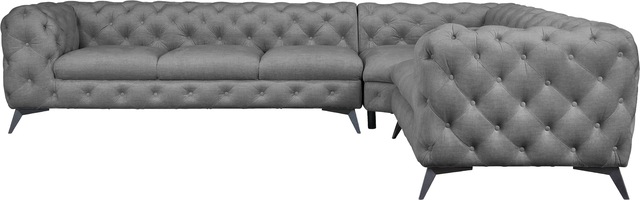 Leonique Chesterfield-Sofa "Ecksofa GLYNIS L-Form mit Wellenunterfederung, günstig online kaufen