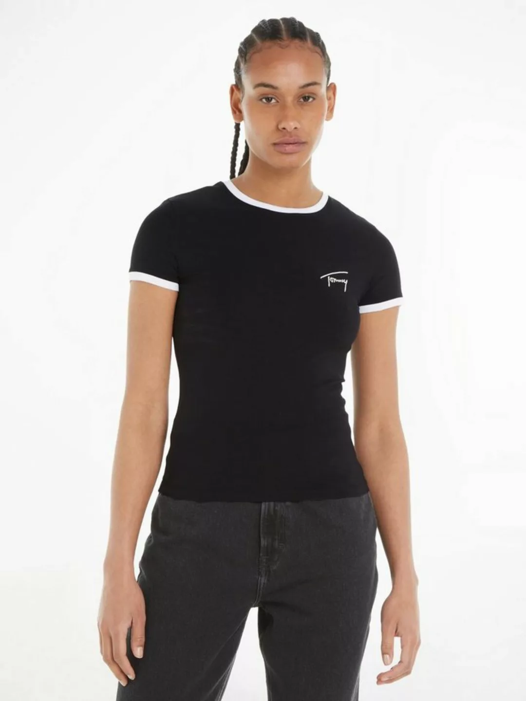 Tommy Jeans T-Shirt TJW SLIM SIGNATURE TEE SS mit Rundhalsausschnitt günstig online kaufen