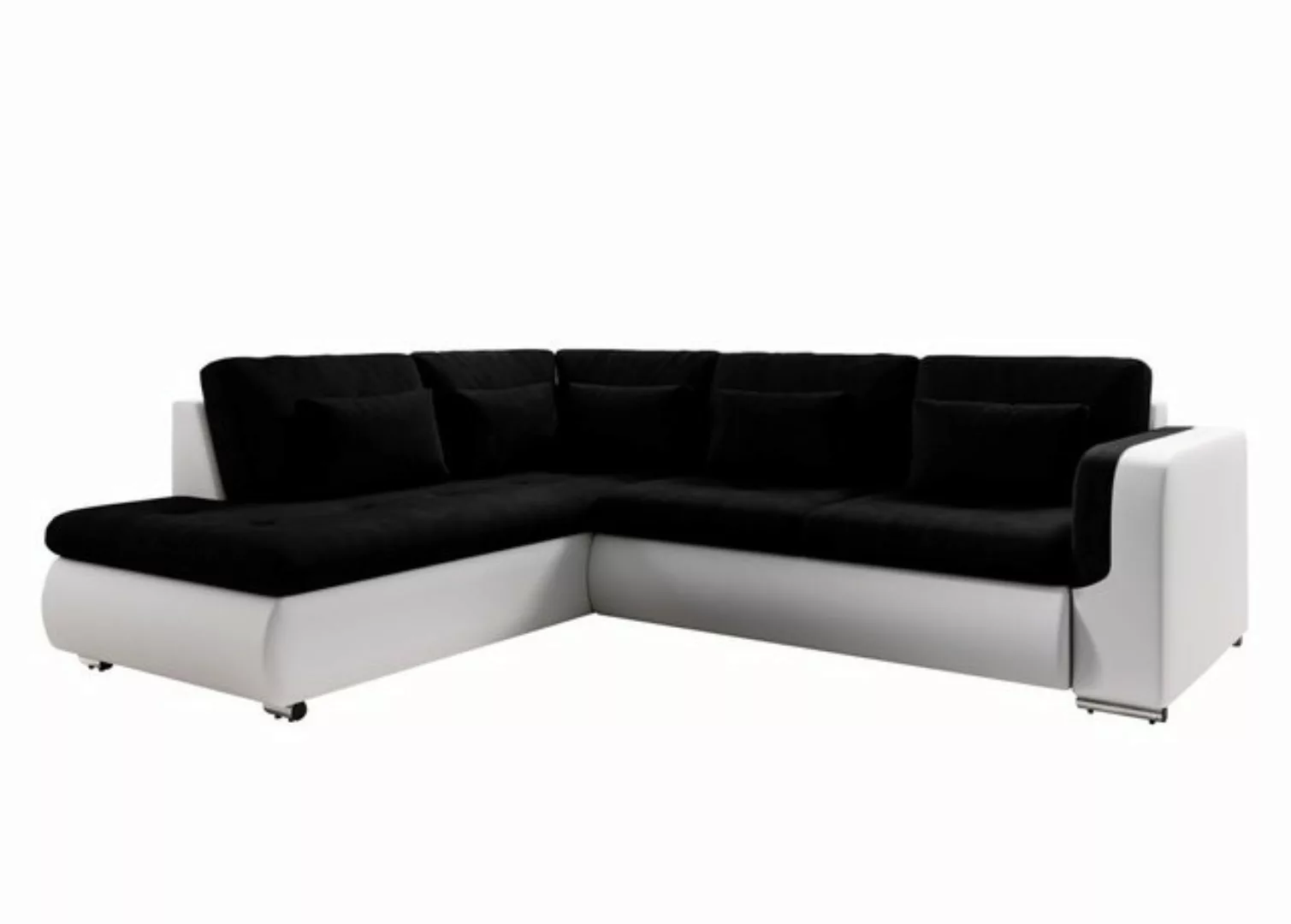 Furnix Ecksofa FIORENZO Sofa mit Schlaffunktion Sofakissen Couch Eco-Leder/ günstig online kaufen