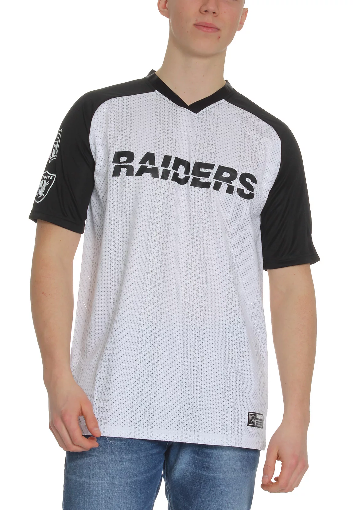 New Era NFL Stripe Oversized T-Shirt Herren OAKLAND RAIDERS Weiß Schwarz günstig online kaufen