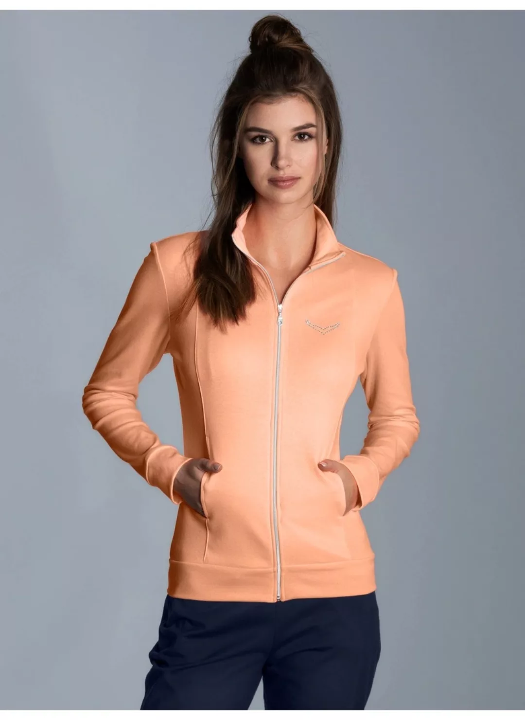 Trigema Sweatjacke "TRIGEMA Jacke veredelt mit Kristallsteinen" günstig online kaufen