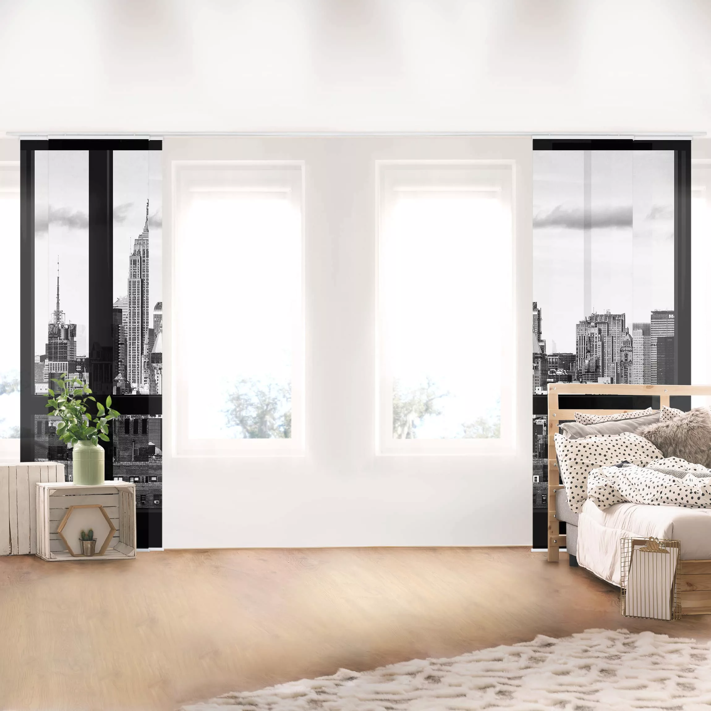 Schiebegardinen Set Architektur & Skyline Fensterblick New York Skyline sch günstig online kaufen
