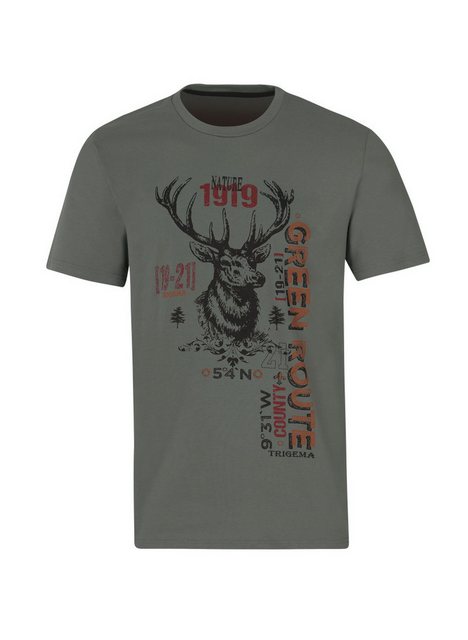 Trigema T-Shirt TRIGEMA T-Shirt in Öko-Qualität mit Hirsch-Motiv (1-tlg) günstig online kaufen