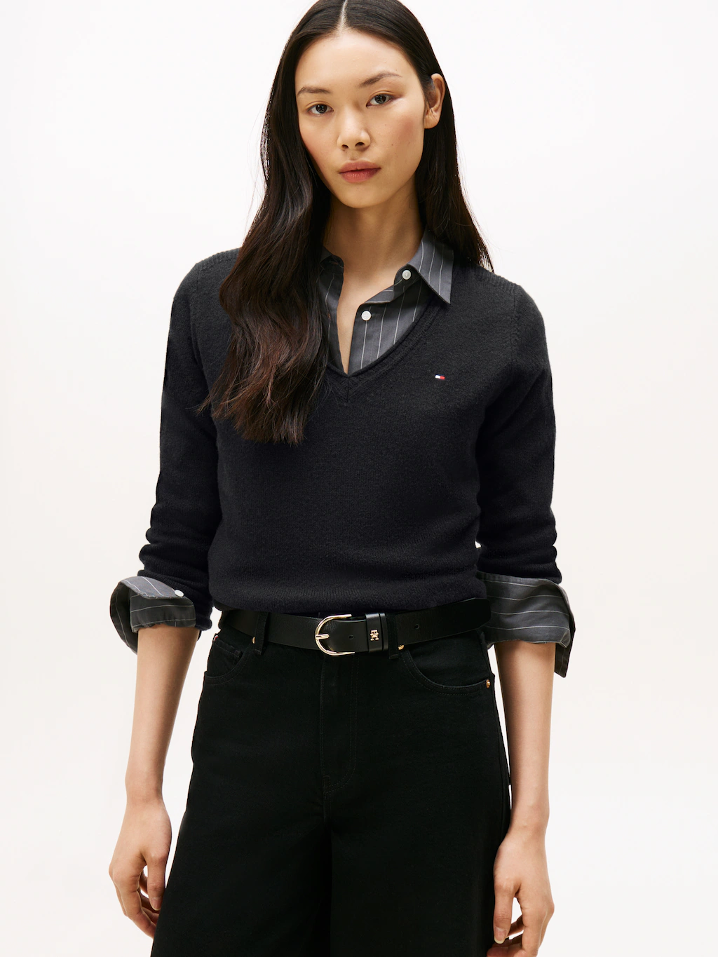 Tommy Hilfiger Strickpullover "SOFT WOOL V-NK SWEATER", aus reiner Wolle günstig online kaufen