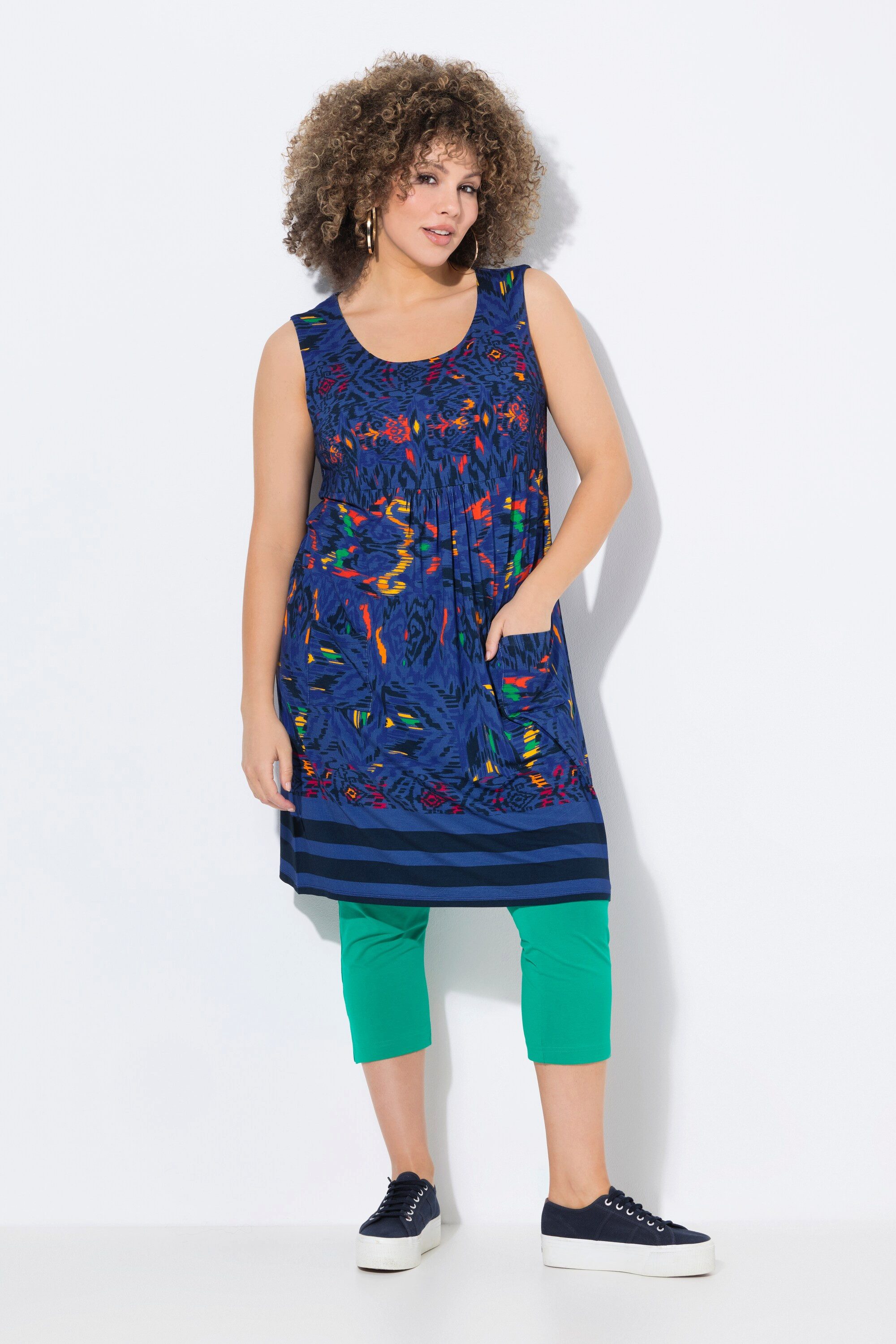 Ulla Popken Minikleid Jerseykleid bedruckt A-Linie günstig online kaufen