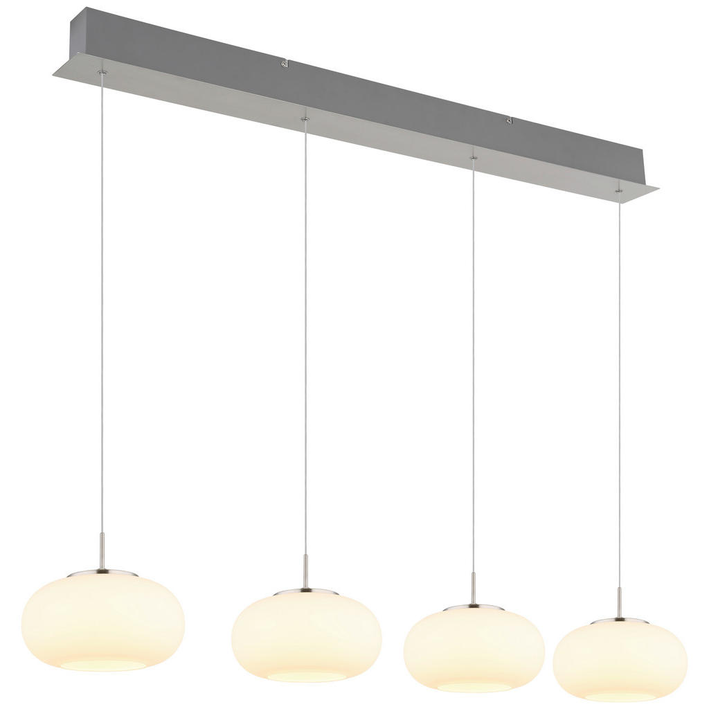 GLOBO LED-Pendelleuchte Opal nickel matt transparent Metall Glas B/H/T: ca. günstig online kaufen