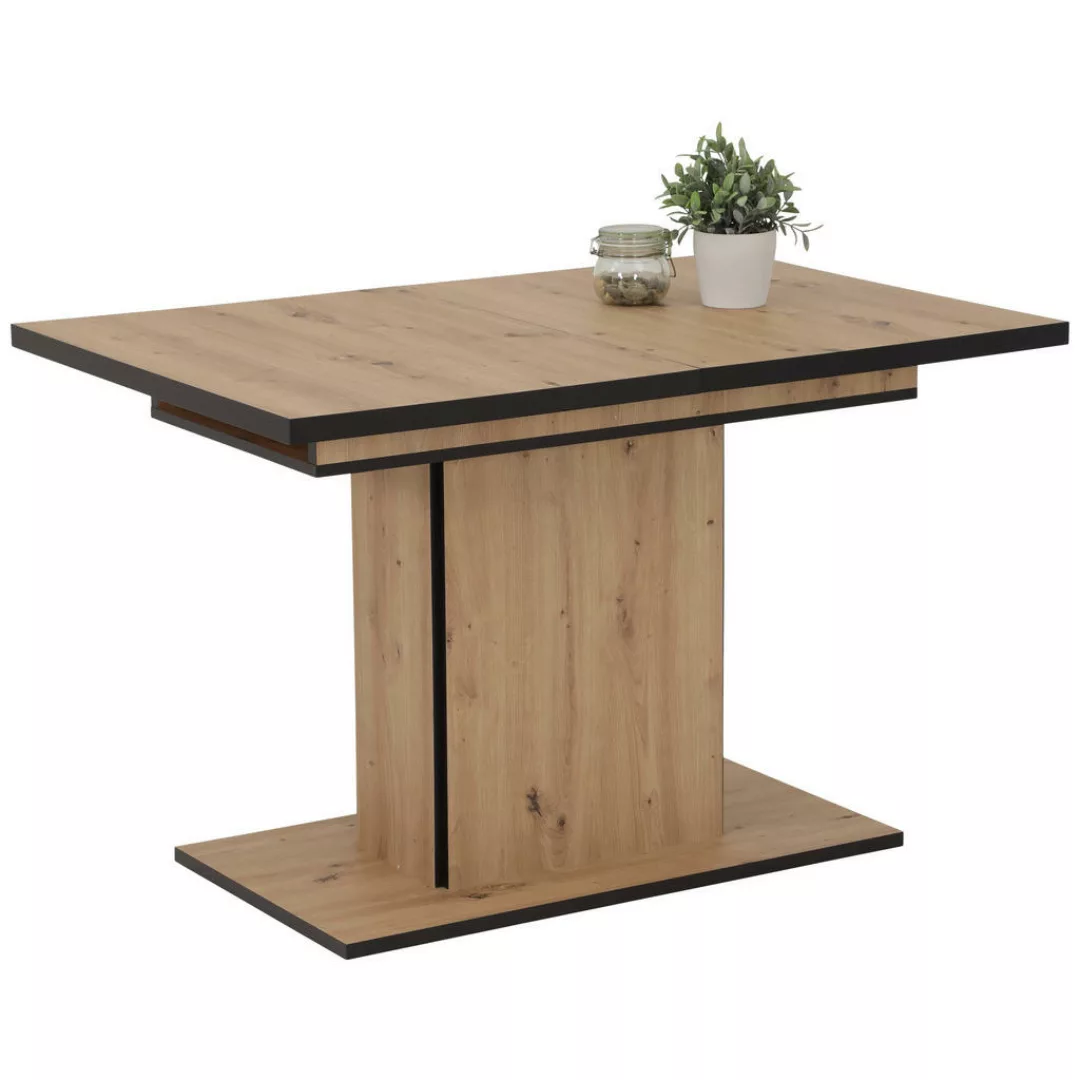 Säulentisch ausziehbar 120-160cm ARIANA I T von Hela Artisan Eiche / Schwar günstig online kaufen