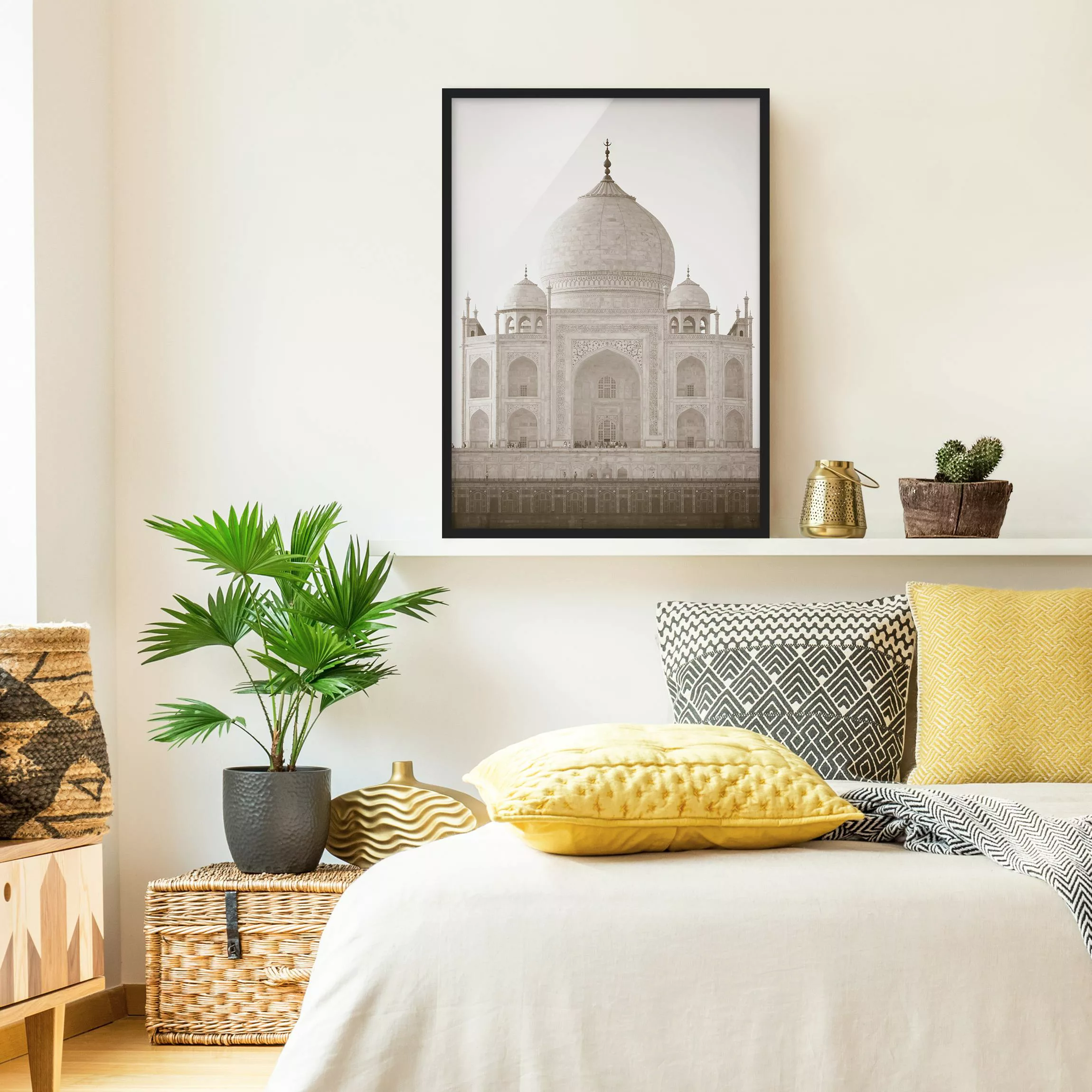 Bild mit Rahmen Architektur & Skyline - Hochformat Taj Mahal günstig online kaufen