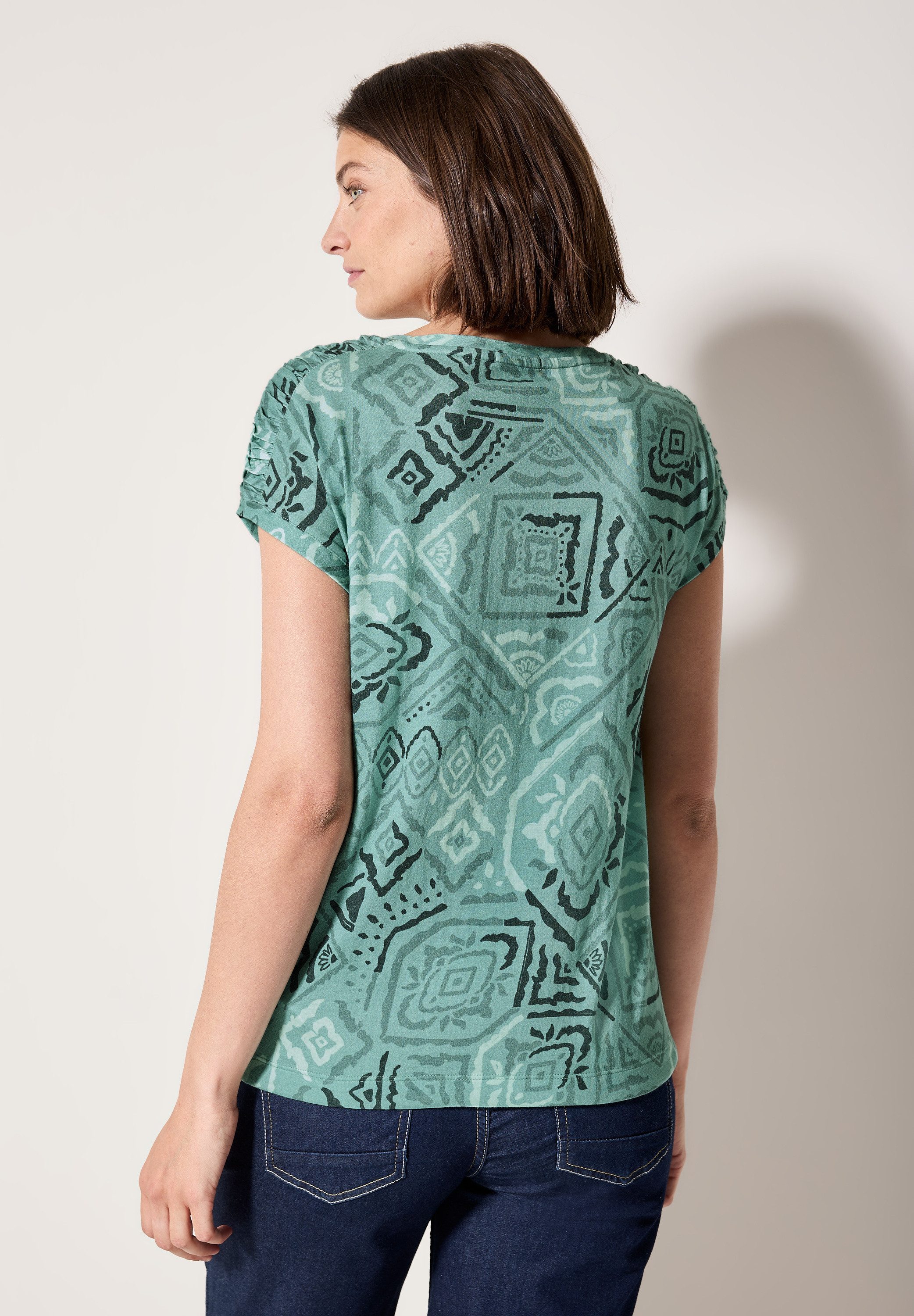 Cecil Print-Shirt, mit Tunnelzug am Saum günstig online kaufen