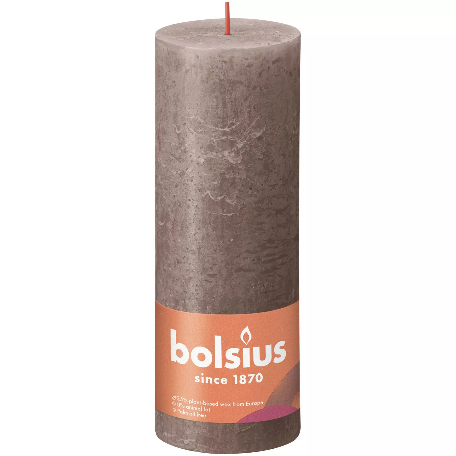 Bolsius Rustik-Kerze Shine 190/68 mm Rustikales Taupe günstig online kaufen