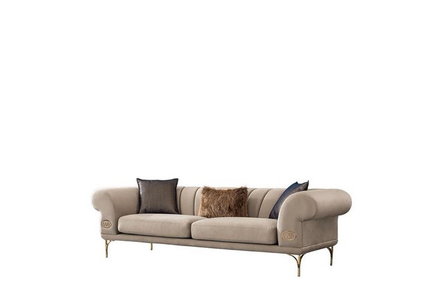 Xlmoebel Sofa Neue Luxus-Polstercouch für das Wohnzimmer in Beige für drei günstig online kaufen