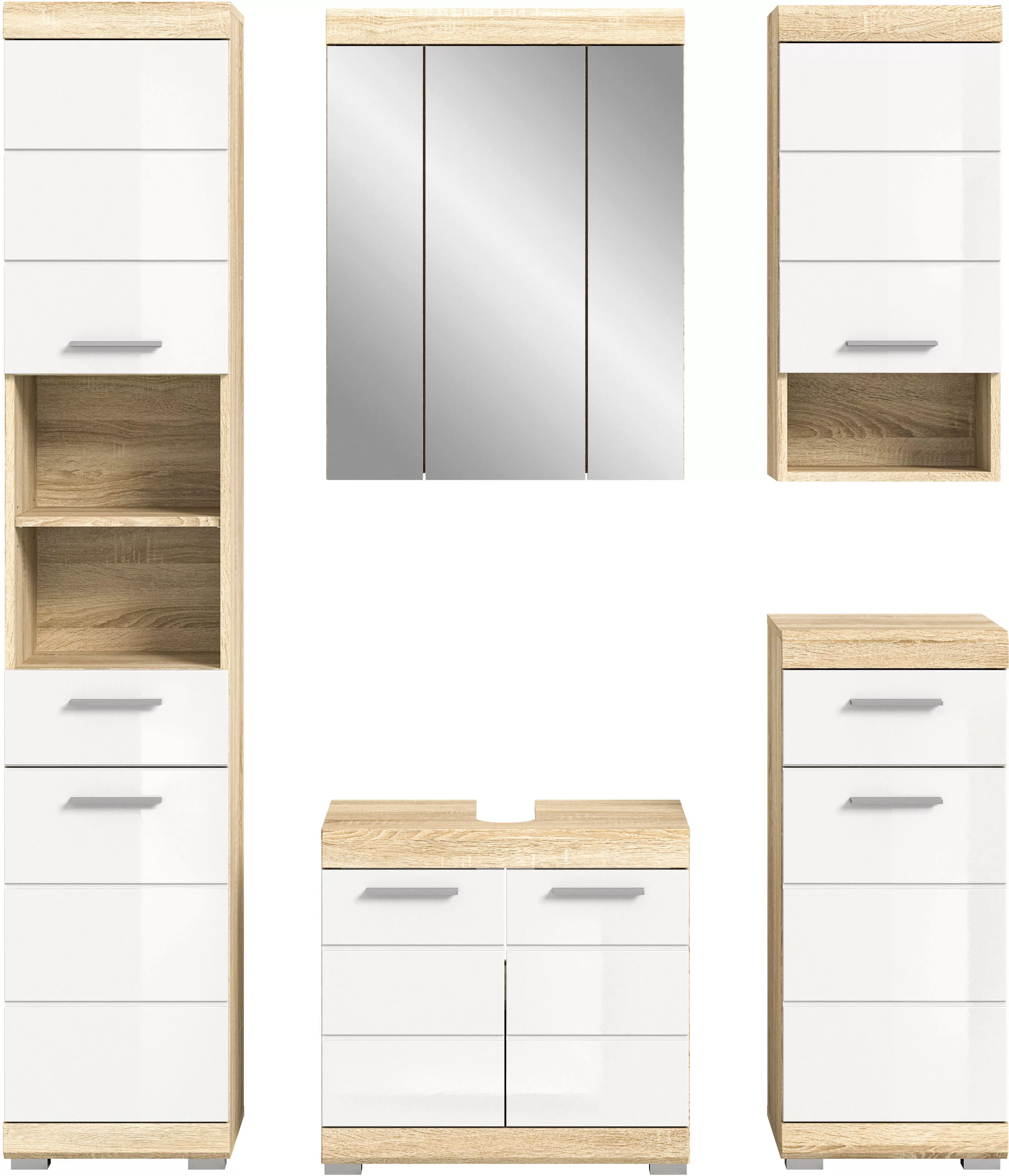 INOSIGN Badmöbel-Set "Siena", (Set, 5 St.), Hochschrank, Spiegelschrank, WB günstig online kaufen