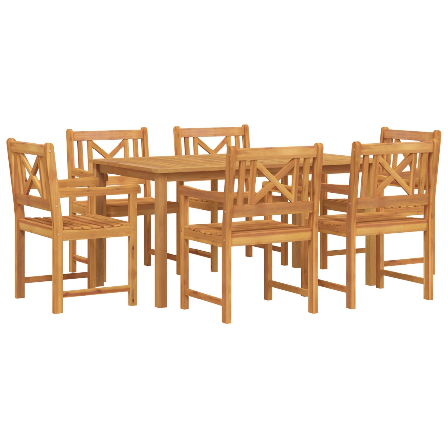 vidaXL 7-Teiliges Garten-Ess-Set aus Massivem Akazienholz 3375653 günstig online kaufen