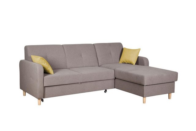 Xlmoebel Ecksofa Sofa in L-Form mit modernem Design, grauem Stoff und Bettf günstig online kaufen