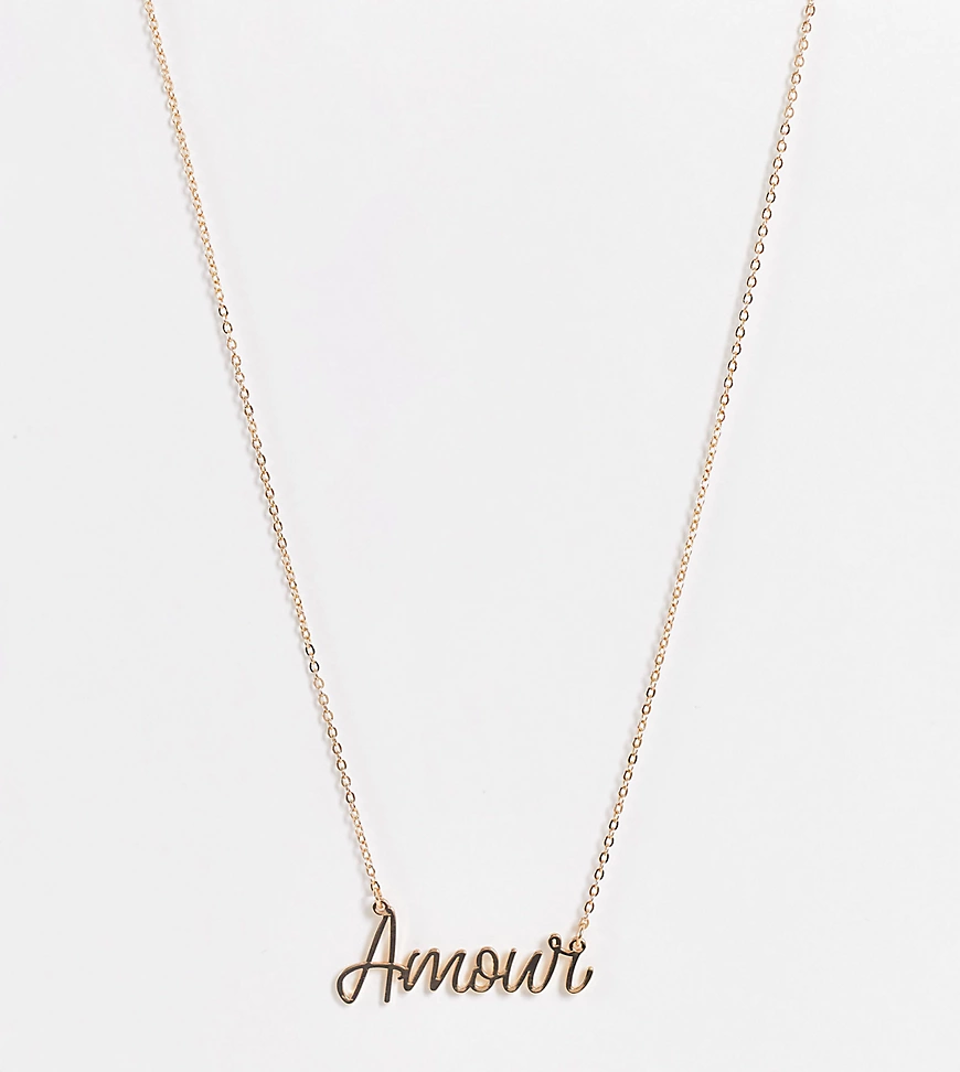 Glamorous – Exclusive – „Amour“-Halskette in Gold-Goldfarben günstig online kaufen