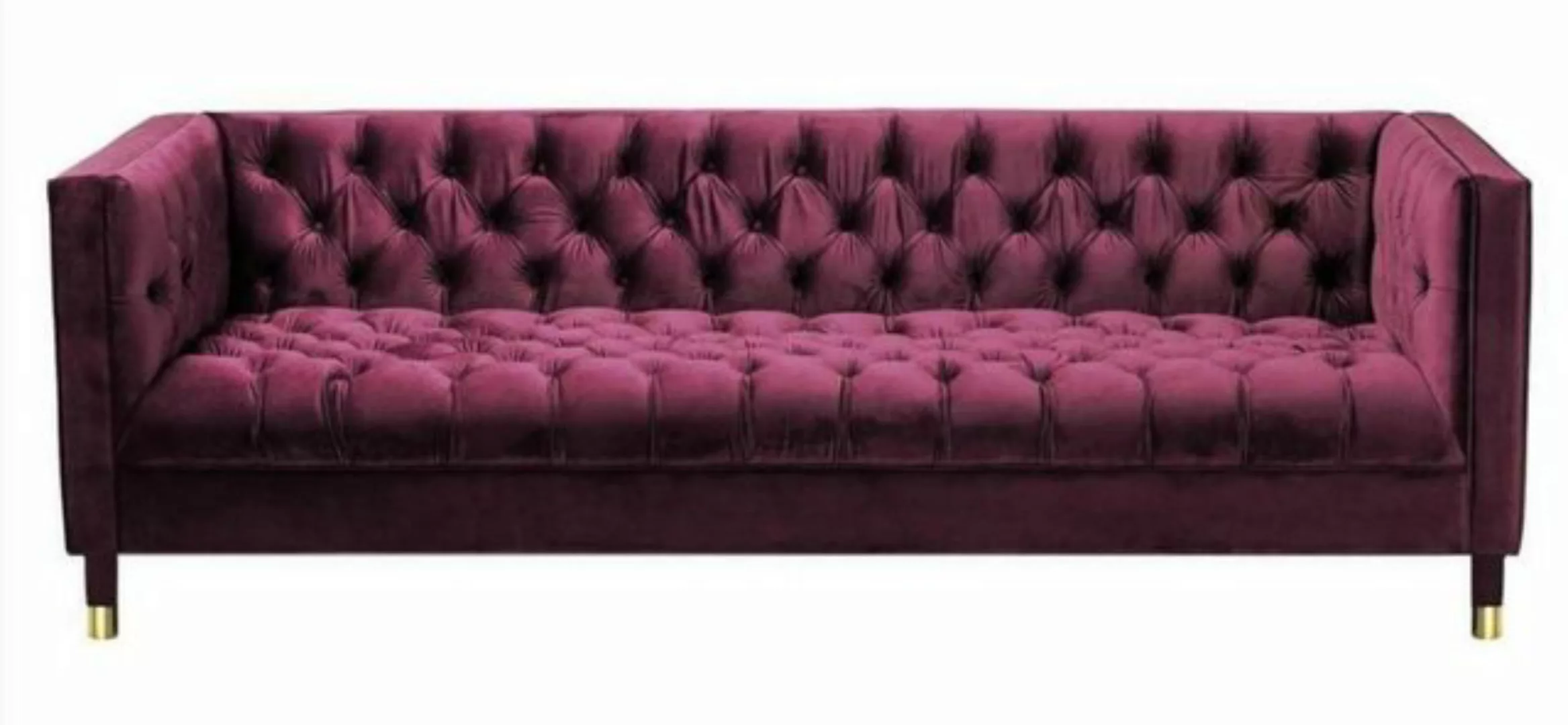 JVmoebel Chesterfield-Sofa, Burgund Dreisitzer Stoff Wohnzimmer Design Couc günstig online kaufen